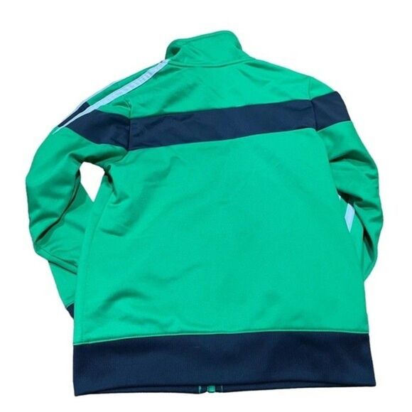 Adidas Green Classic Striped Full Zip Track Jacket - Picture 2 of 3
